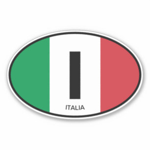 Sticker Indicateur italien code pays oval vinyle autocolla