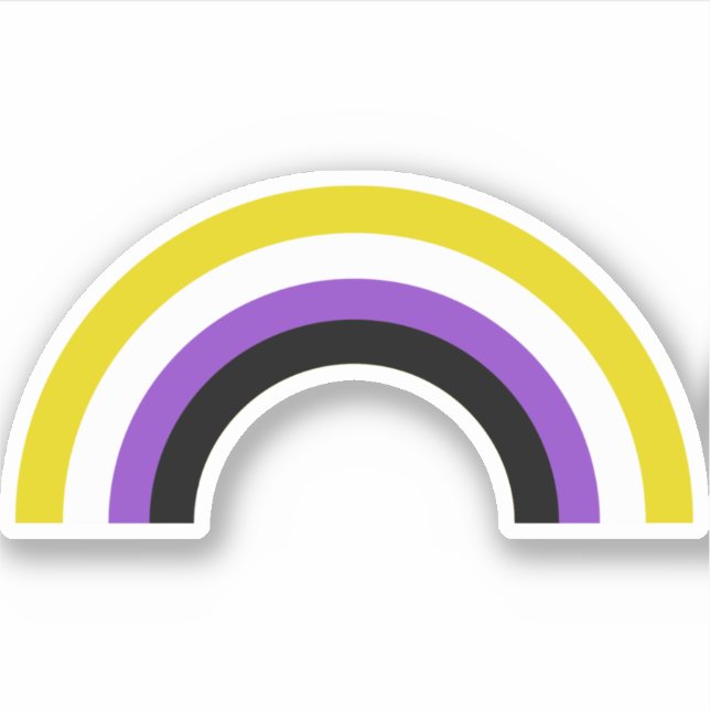 Sticker Indicateur non binaire Rainbow non binaire (Devant)
