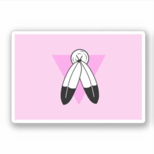 Sticker Indicateur triangle rose bipolaire
