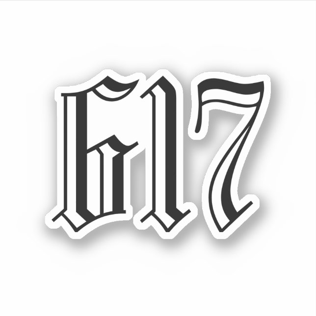 Sticker Indicatif régional 617 (Boston) (Devant)