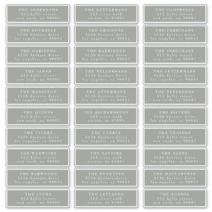 Sticker Individuel Classic Sage Green White Adresse d'hôte