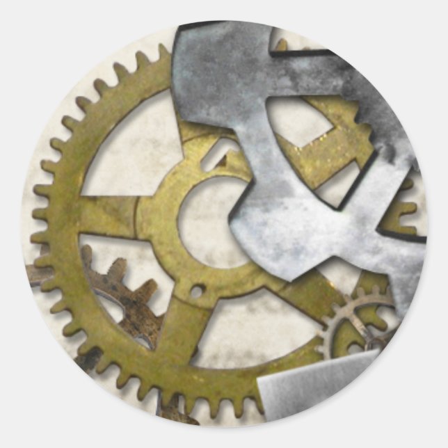 Sticker Industriel Steampunk Metal Gears. (Devant)