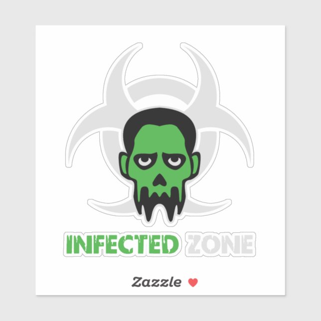 Sticker Infected Area Zombie Warning (Feuille)