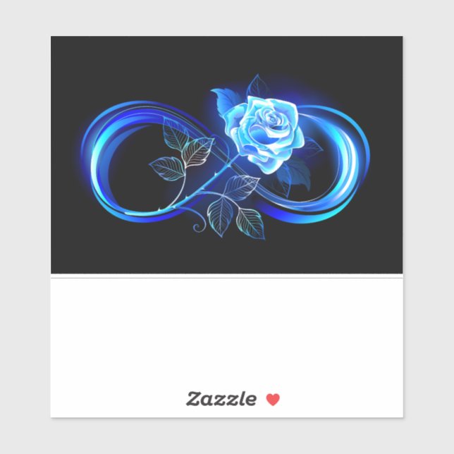 Sticker Infini lumineux avec rose bleue (Feuille)