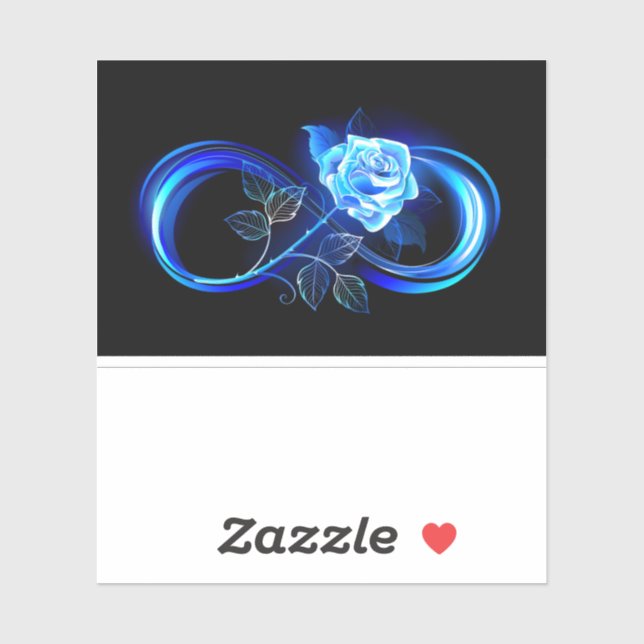 Sticker Infini lumineux avec rose bleue (Feuille)