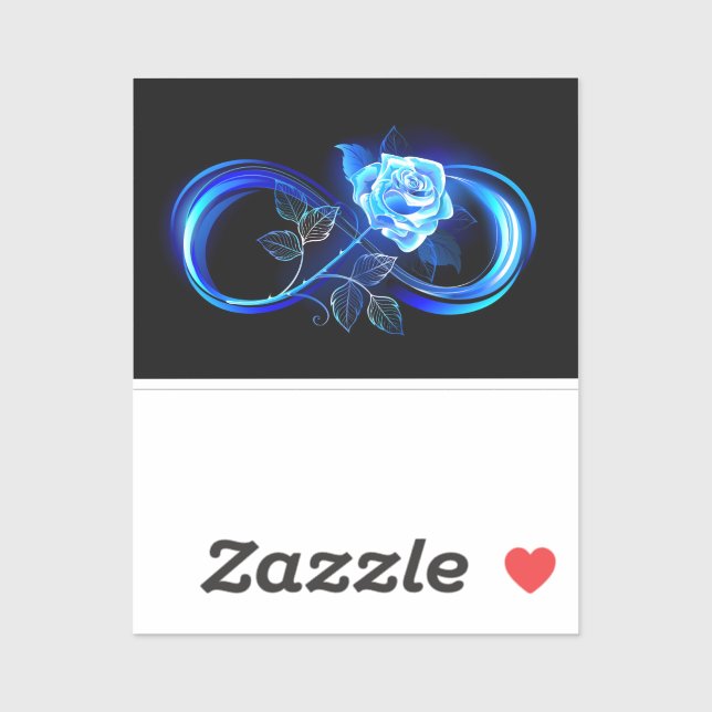 Sticker Infini lumineux avec rose bleue (Feuille)