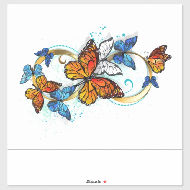 Sticker Infinité de papillons monarques (Feuille)