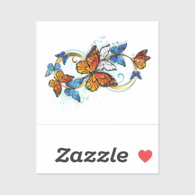 Sticker Infinité de papillons monarques (Feuille)