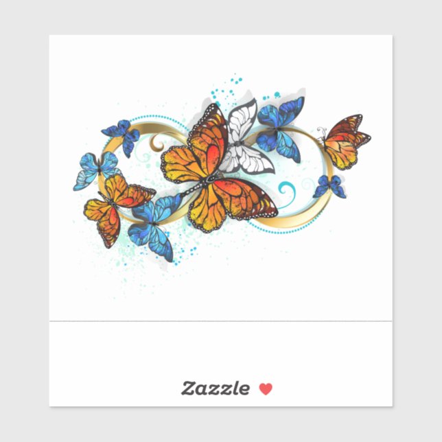 Sticker Infinité de papillons monarques (Feuille)
