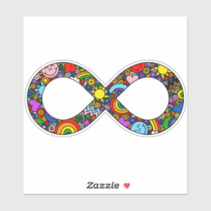Sticker Infinité Neurodivers Doodle Progrès Fierté Drapeau