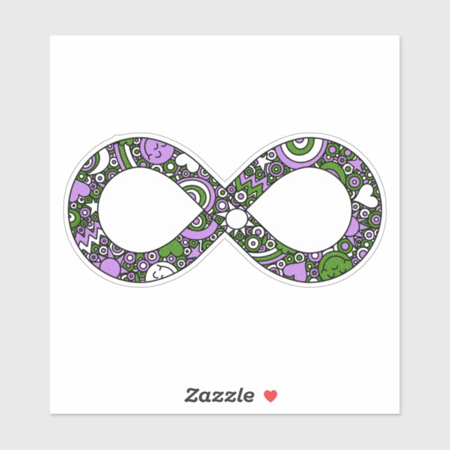 Sticker Infinité Neurodiversité Genderqueer Pride Drapeau (Feuille)