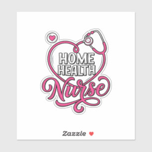 Sticker Infirmière à domicile Stéthoscope rose Création de