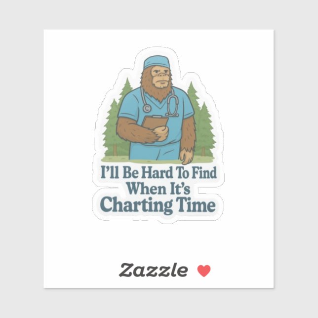 Sticker Infirmière Bigfoot (Feuille)