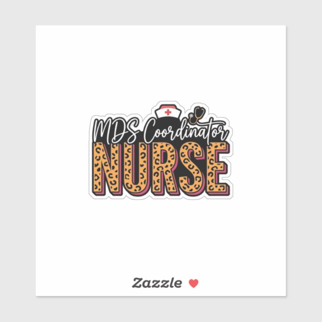 Sticker Infirmière coordinatrice MDS Design de chemise vin (Feuille)