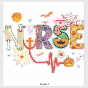 Sticker Infirmière Costume Halloween Stethoscope Pump puls