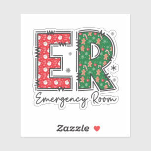 Sticker Infirmière de la salle d'urgence Noël, ÉQUIPE