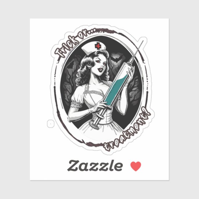 Sticker Infirmière d'Halloween (Feuille)