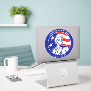 Sticker Infirmière diplômée RN Drapeau USA patriotique per