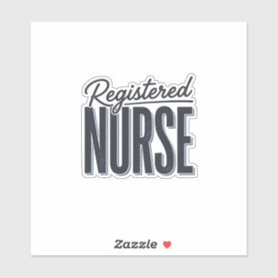 Sticker Infirmière diplômée Script Typographie Vector Desi