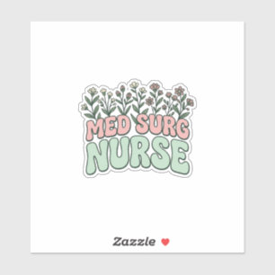 Sticker Infirmière en chirurgie florale vintage vector des