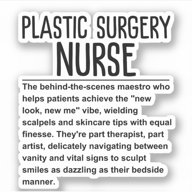 Sticker Infirmière en chirurgie plastique (Devant)
