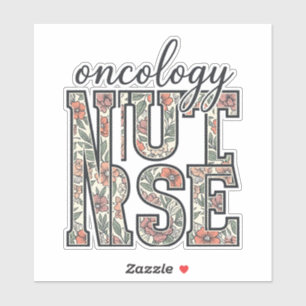 Sticker Infirmière en oncologie Floral Vintage