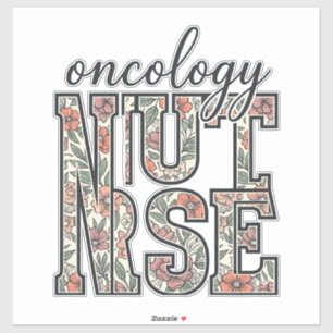 Sticker Infirmière en oncologie Floral Vintage