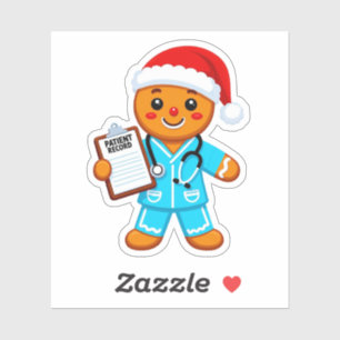 Sticker Infirmière en pain d'épices Noël 2026 Vacances San