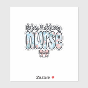 Sticker Infirmière en salle d'accouchement Chemise florale