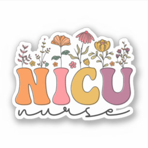 Sticker Infirmière fleur sauvage NICU Neonatal ICU Infirmi