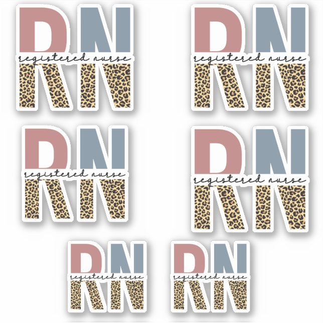 Sticker Infirmière inscrite de la RN Cheetah Imprimer Infi (Devant)