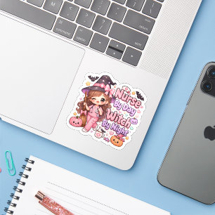 Sticker Infirmière le jour Sorcière la nuit Kawaii Mignon