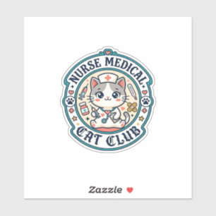 Sticker Infirmière médicale chat drôle conception amateur