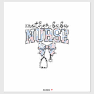 Sticker Infirmière Mère Bébé Chemise à nœud floral Design_