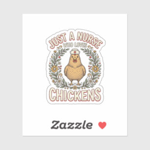 Sticker Infirmière qui aime les poulets Design de T-shirt