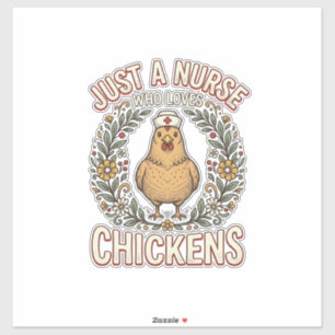 Sticker Infirmière qui aime les poulets Vintage Shirt Desi