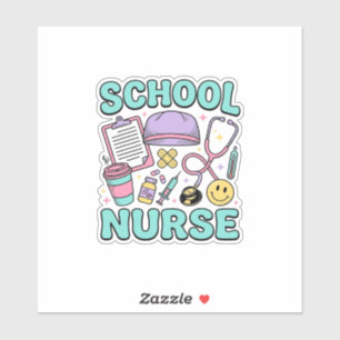 Sticker Infirmière scolaire chemise vintage conception de
