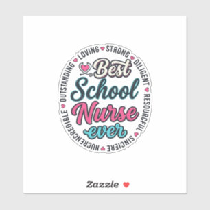 Sticker Infirmière scolaire toujours vintage gravure desig