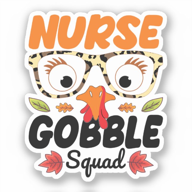 Sticker Infirmière Turquie Gobble Squad Infirmière Lover D (Recto)