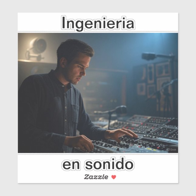 Sticker Ingenieria en sonido (Feuille)