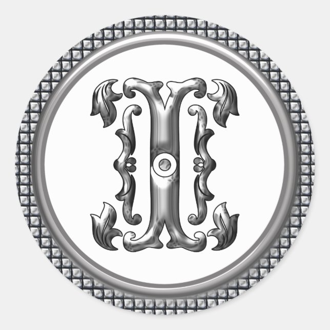 Sticker initial I rond en argent (Devant)