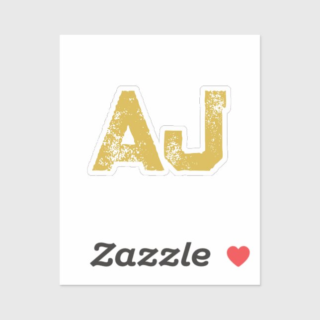 Sticker Initial Letters Monogram Gold Color Plain Simple (Feuille)