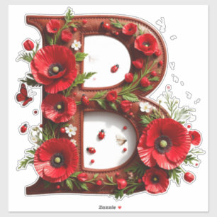 Sticker 🌸 Initiale personnalisée B pour cadeaux inspirés