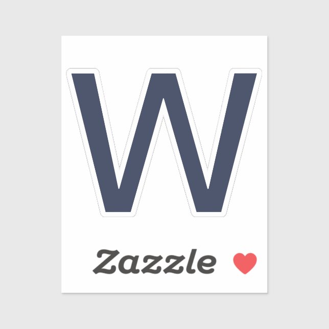 Sticker Initiale personnalisée bleu simple (Feuille)