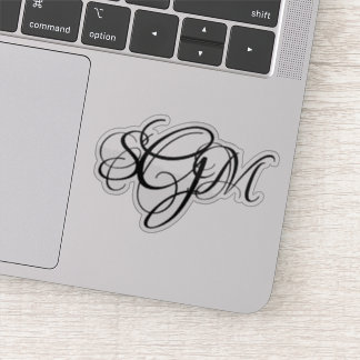 Sticker Initiales à 3 lettres monogramme décalées personna