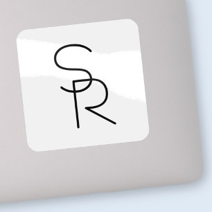 Sticker Initiales de chevauchement à l'aspect moderne