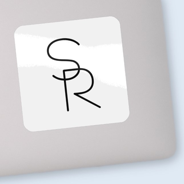 Sticker Initiales de chevauchement à l'aspect moderne (Créateur téléchargé)