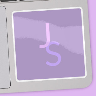 Sticker Initiales monogrammes à chevauchement moderne   Po