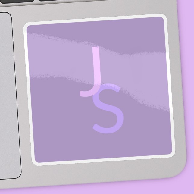 Sticker Initiales monogrammes à chevauchement moderne | Po (Créateur téléchargé)