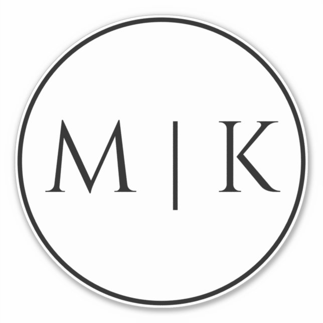 Sticker Initiales Monogrammes Nom Mariage minimal simple (Devant)